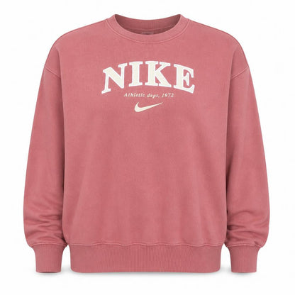 Nike Womens Pink Crew Neck Pullover Sweatshirt L Logo Print