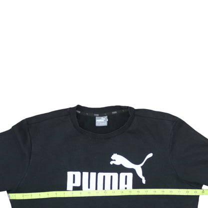 Puma Men’s Black Crew Neck Pullover Sweatshirt M Logo Sports