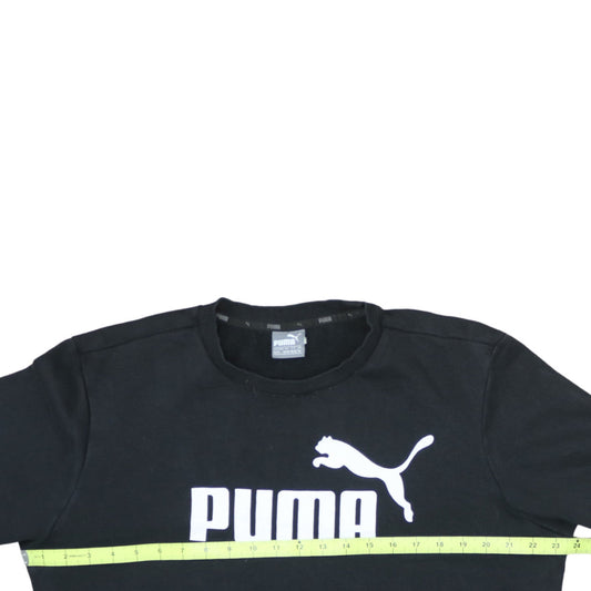 Puma Men’s Black Crew Neck Pullover Sweatshirt M Logo Sports