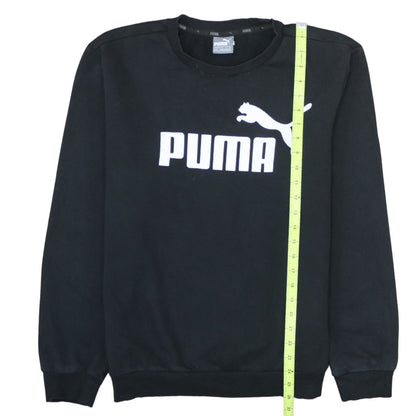 Puma Men’s Black Crew Neck Pullover Sweatshirt M Logo Sports