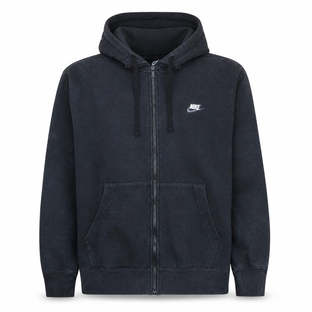 Nike Men's Black Full Zip Hoodie L Cotton Blend Fleece Sweatshirt