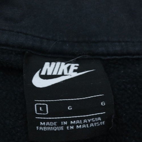 Nike Men's Black Full Zip Hoodie L Cotton Blend Fleece Sweatshirt