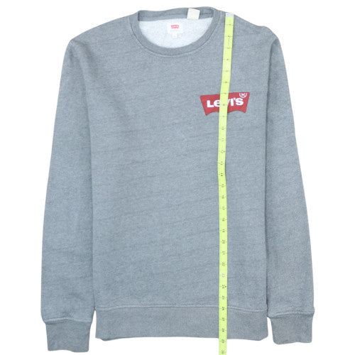Levi's Mens Grey Logo Pullover Sweatshirt Medium