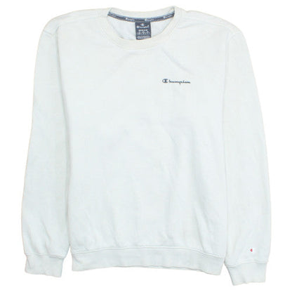 Champion Men's White Medium Pullover Sweatshirt Fleece Logo Crew Neck