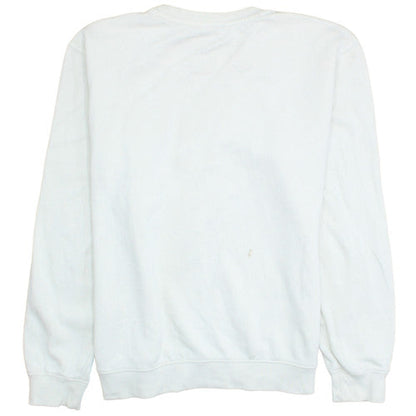 Champion Men's White Medium Pullover Sweatshirt Fleece Logo Crew Neck