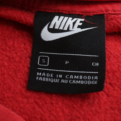 Nike Men's Red Pullover Hoodie S Fleece Logo Sportswear