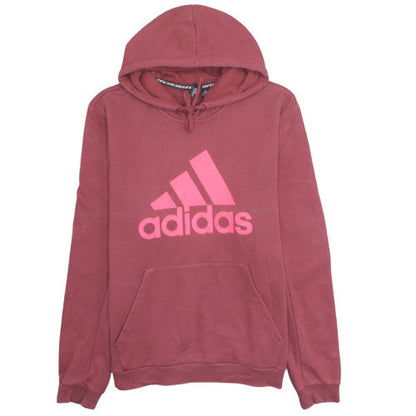 Adidas Womens Burgundy Pink Logo Pullover Hoodie XL