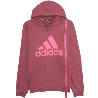 Adidas Womens Burgundy Pink Logo Pullover Hoodie XL
