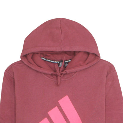 Adidas Womens Burgundy Pink Logo Pullover Hoodie XL