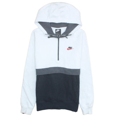 Nike Men's White XS Half Zip Fleece Hoodie with Logo