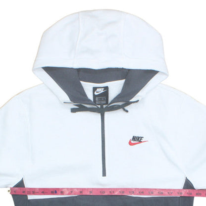 Nike Men's White XS Half Zip Fleece Hoodie with Logo