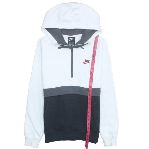 Nike Men's White XS Half Zip Fleece Hoodie with Logo