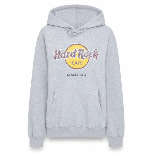 Hard Rock Cafe Womens Grey Pullover Hoodie Size M Mallorca Print