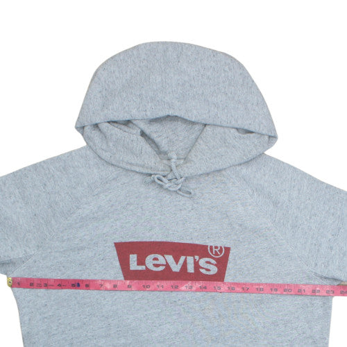 Levi's Women's Grey Pullover Hoodie Medium Cotton Blend Logo