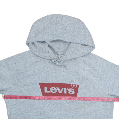 Levi's Women's Grey Pullover Hoodie Medium Cotton Blend Logo