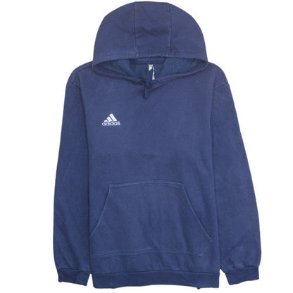 Adidas Men Blue XL Pullover Hoodie Fleece Sports Lined Sweatshirt