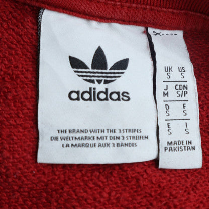 adidas Men's Red Crew Neck Logo Pullover Sweatshirt Size S
