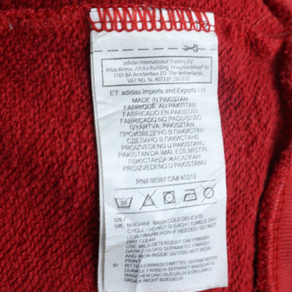 adidas Men's Red Crew Neck Logo Pullover Sweatshirt Size S
