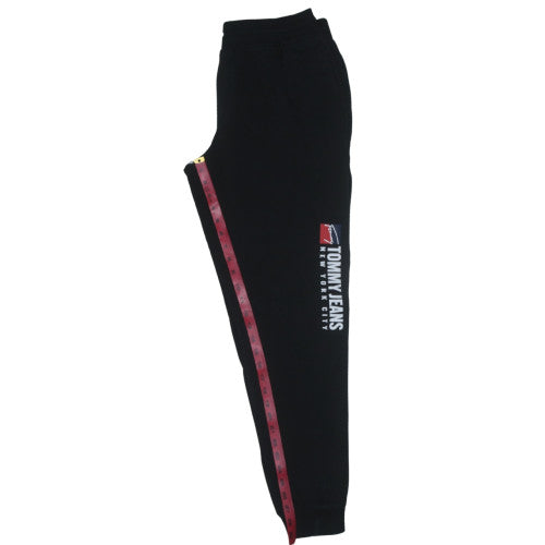 Tommy Jeans Men's Black Sweatpants L Logo Cuffed Tapered Fit