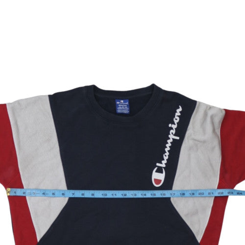 Champion Men's Blue Medium Crew Neck Logo Pullover Sweatshirt