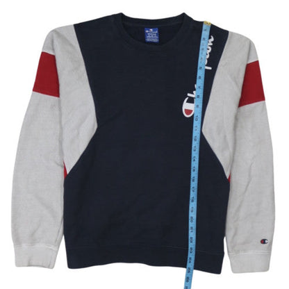 Champion Men's Blue Medium Crew Neck Logo Pullover Sweatshirt