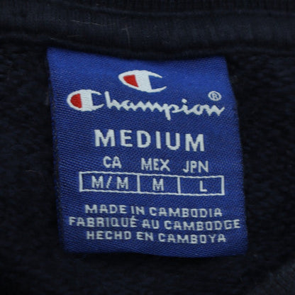 Champion Men's Blue Medium Crew Neck Logo Pullover Sweatshirt