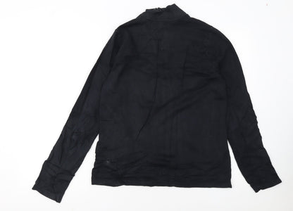 Ralph Lauren Women's Black Cotton Track Jacket Size M Full Zip