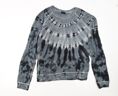 Diesel Womens Grey Tie-Dye Crew Neck Long Sleeve Sweatshirt Size S
