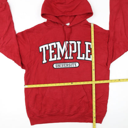 Champion Womens Red Temple University Pullover Hoodie Size M