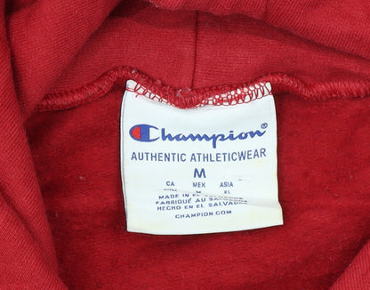 Champion Womens Red Temple University Pullover Hoodie Size M