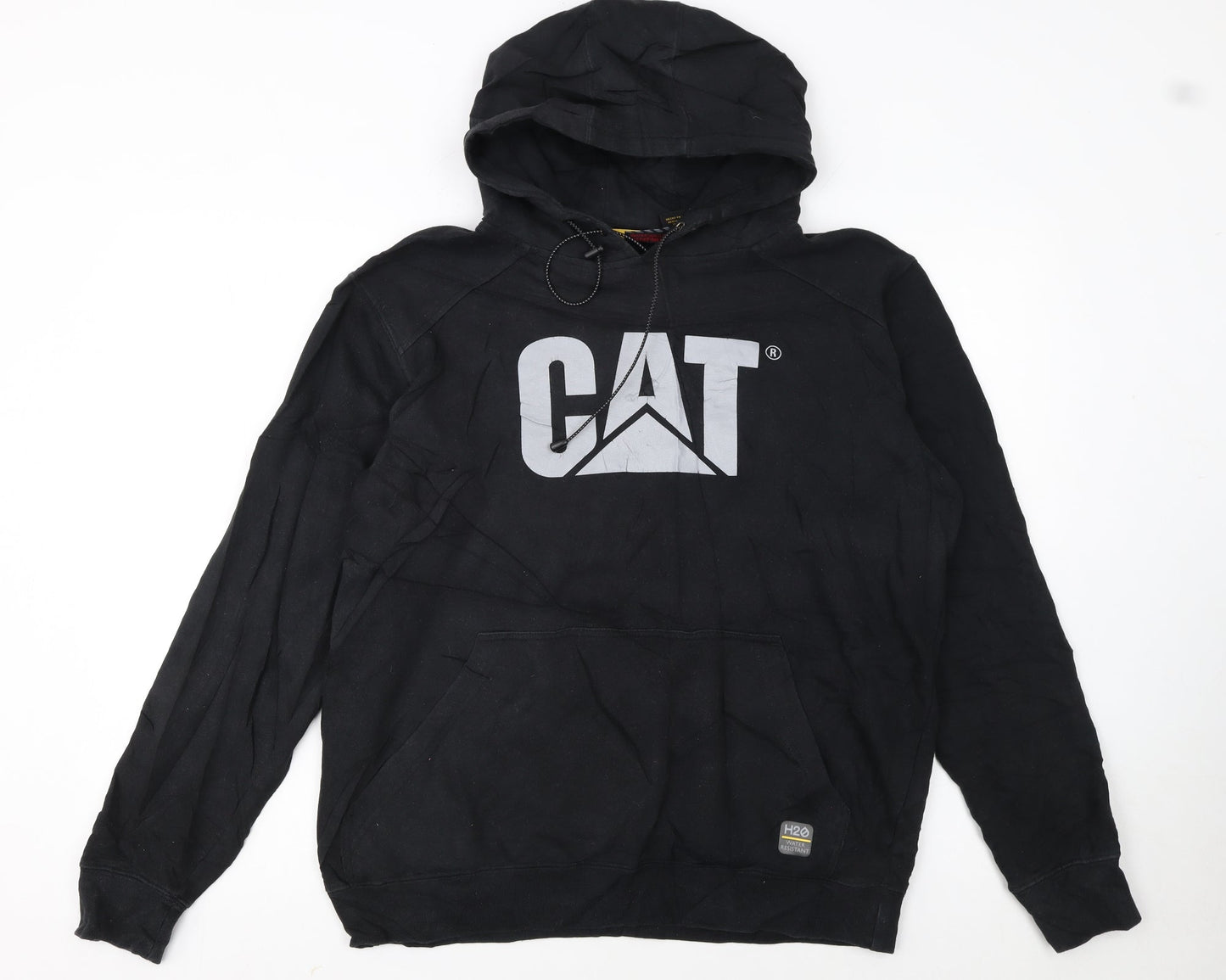 CAT Caterpillar Womens Black L Pullover Hoodie Sweatshirt
