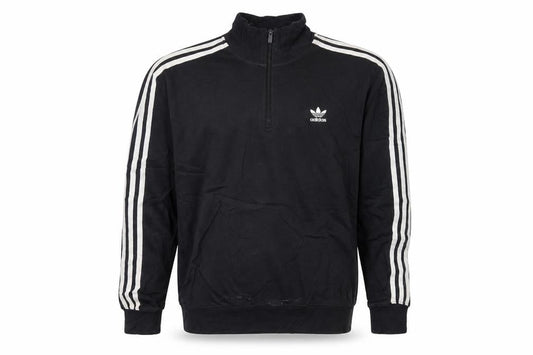 Front view of Adidas Men's Black Small 1/2 Zip Sweatshirt Sports Pullover