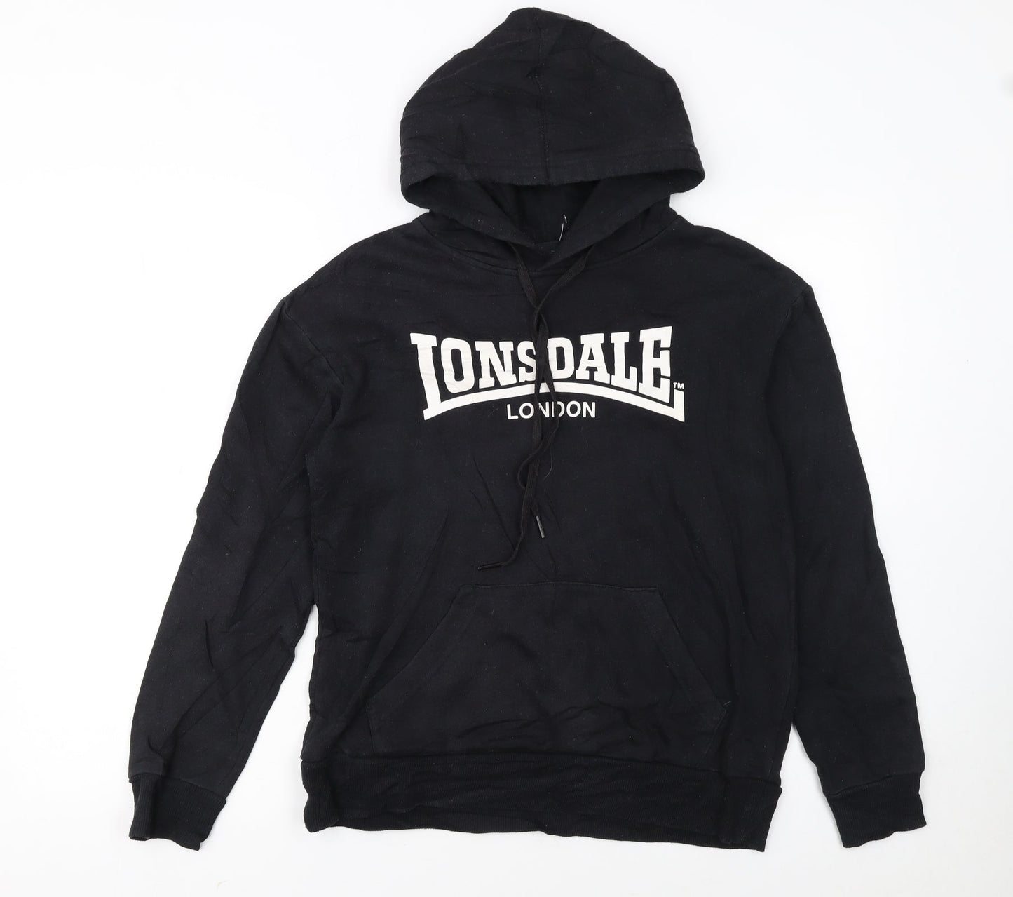 Lonsdale London Womens Black Size 8 Pullover Hoodie Sweatshirt