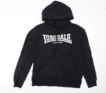 Lonsdale London Womens Black Size 8 Pullover Hoodie Sweatshirt