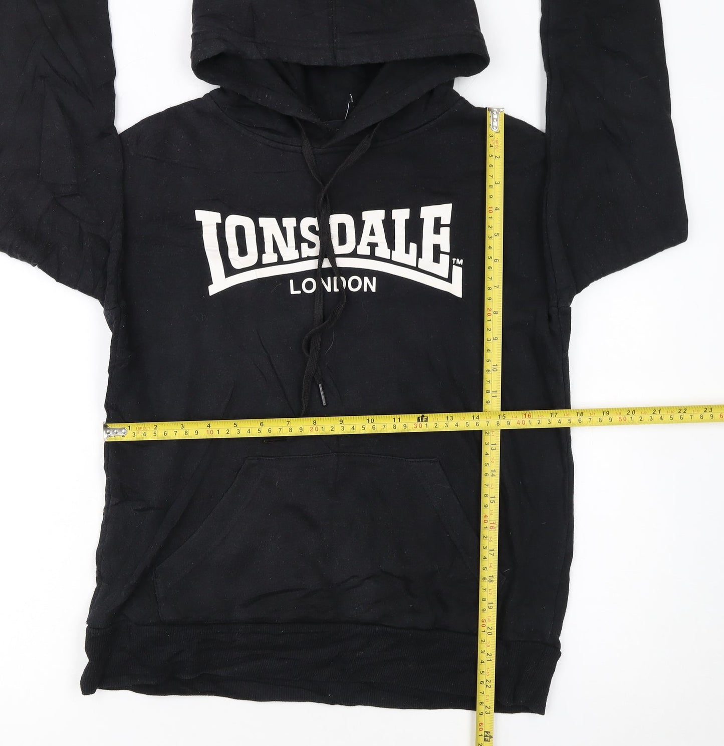 Lonsdale London Womens Black Size 8 Pullover Hoodie Sweatshirt