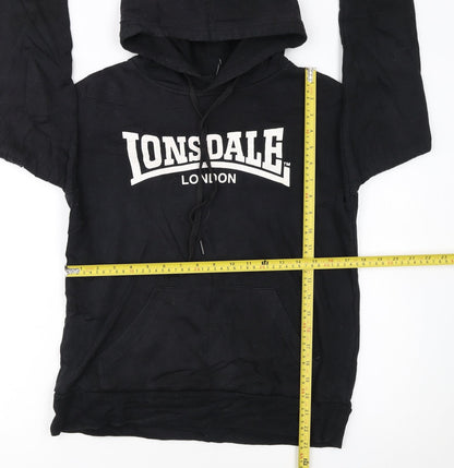 Lonsdale London Womens Black Size 8 Pullover Hoodie Sweatshirt