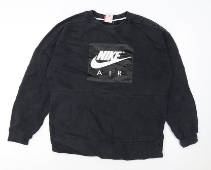 Nike Air Men's Black Small Pullover Sweatshirt Crew Neck Athletic Fleece