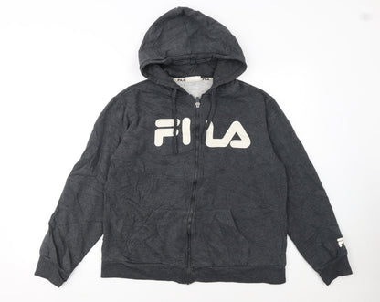 Fila Women’s Dark Grey Full Zip Hoodie Size 16 Cotton Blend