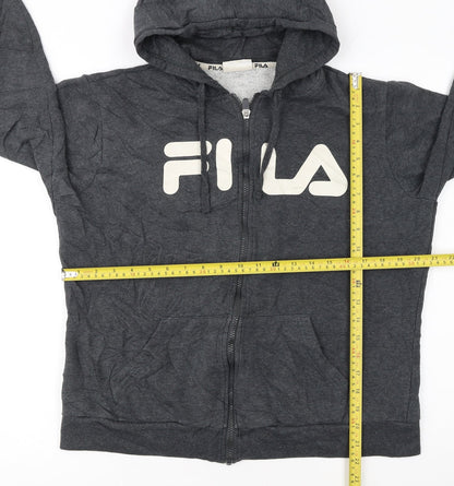 Fila Women’s Dark Grey Full Zip Hoodie Size 16 Cotton Blend