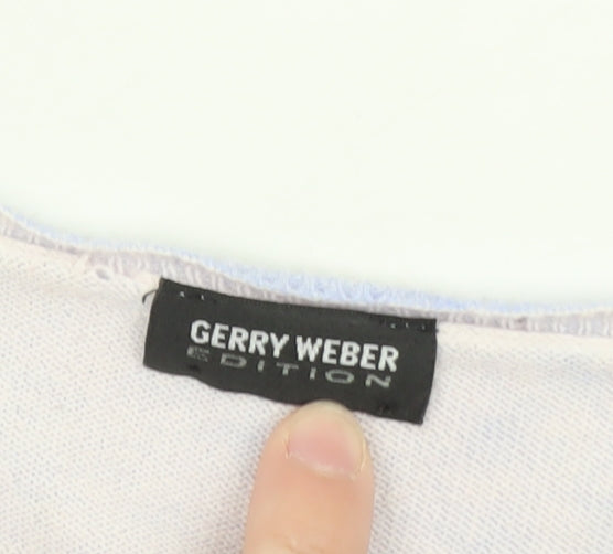 Gerry Weber Women Blue V-Neck 3/4 Sleeve Pullover Jumper Size 20