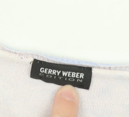 Gerry Weber Women Blue V-Neck 3/4 Sleeve Pullover Jumper Size 20