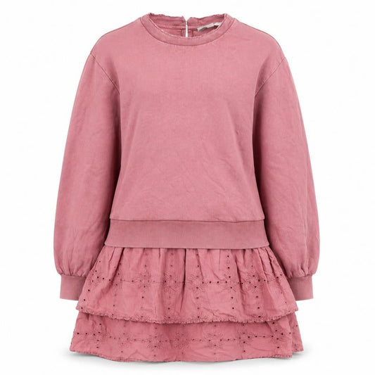 Next Women Pink Fit & Flare Long Sleeve Cotton Dress M
