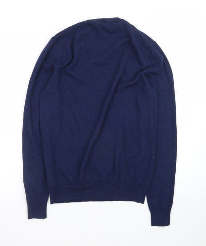 Farhi by Nicole Farhi Womens Blue Merino Wool Crew Neck Jumper M