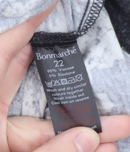Bonmarché Women’s Black Floral Knee Length Shift Dress Size 22