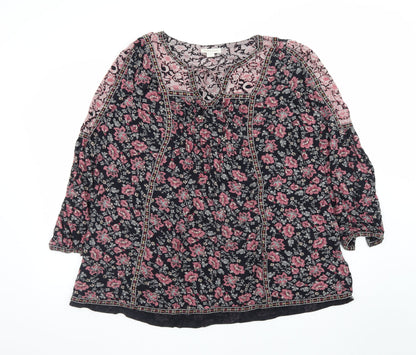 Monsoon Women’s Multicoloured Floral Tunic Blouse Size 18 Viscose