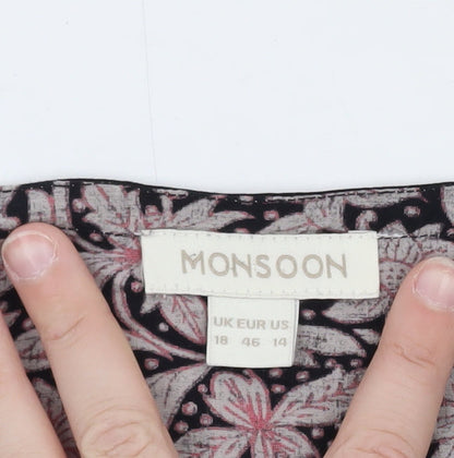 Monsoon Women’s Multicoloured Floral Tunic Blouse Size 18 Viscose