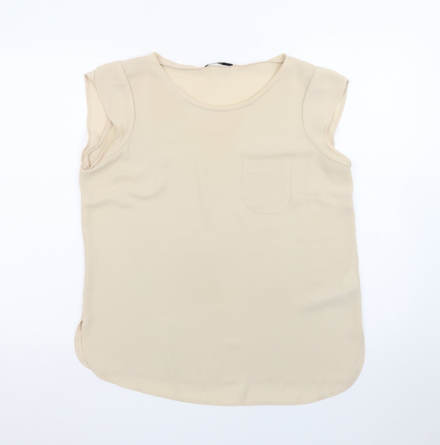 Marks and Spencer Autograph Womens Beige Sleeveless Blouse UK 12