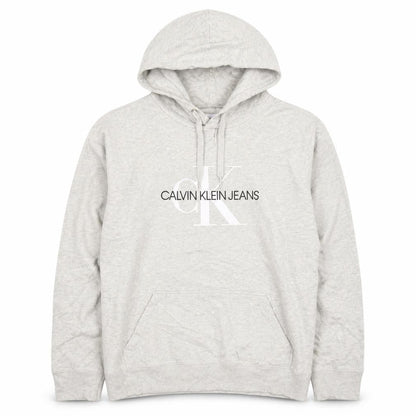Calvin Klein Jeans Men's Grey XL Pullover Hoodie Logo Fleece