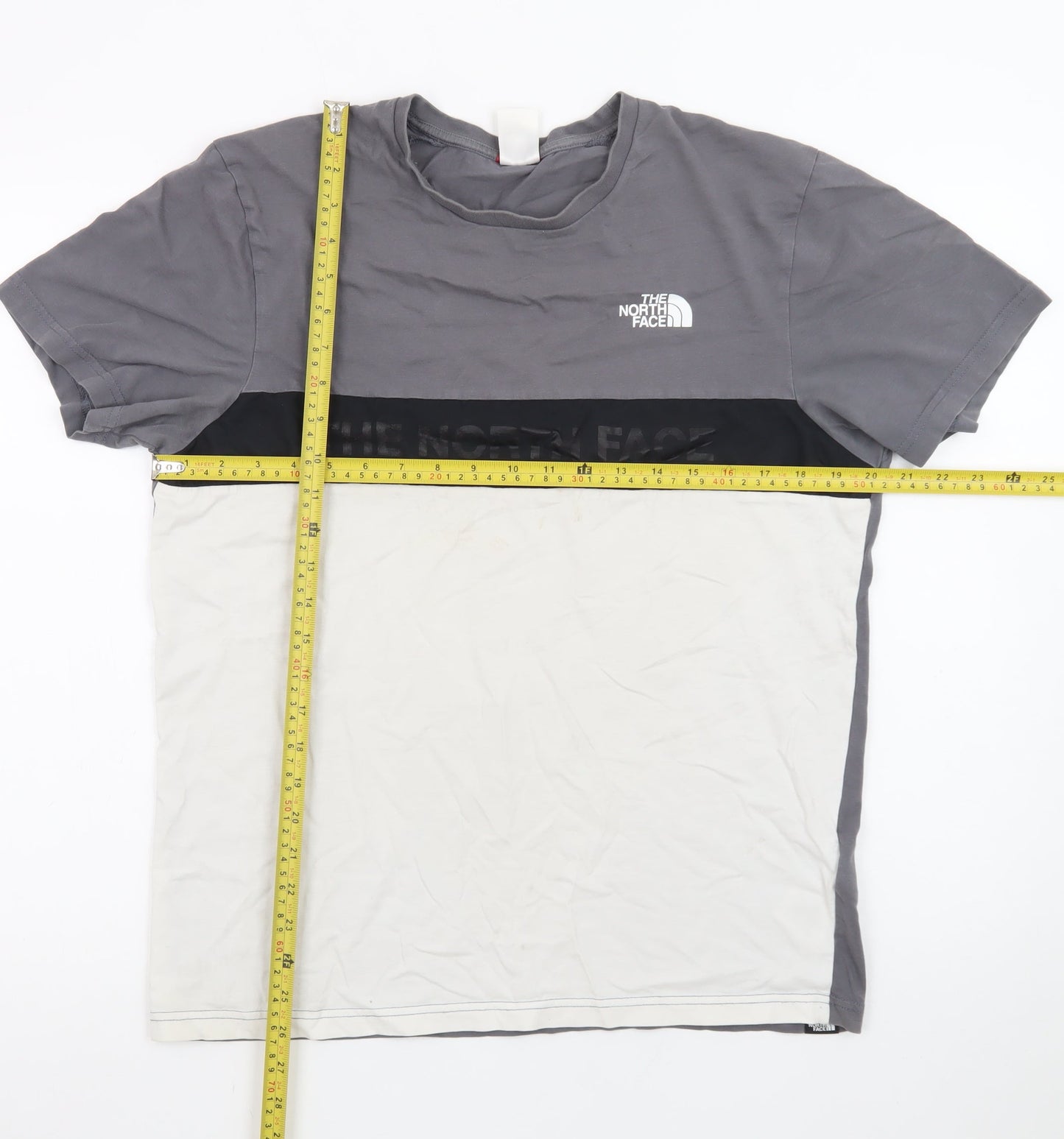The North Face Men's Grey & White Colourblock Crew Neck T-Shirt M