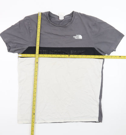 The North Face Men's Grey & White Colourblock Crew Neck T-Shirt M